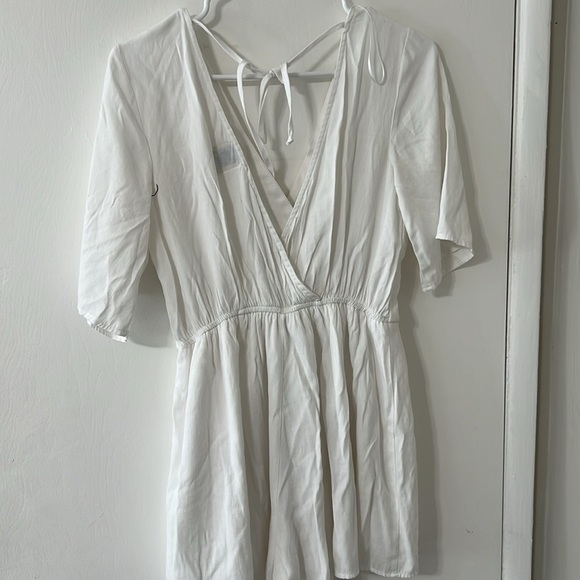 Blue Rain White Button-Front Jumpsuit/Romper - Picture 3 of 10